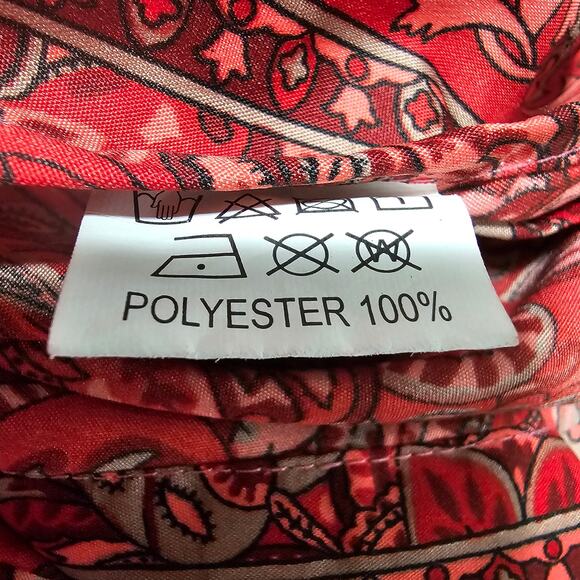 Colorful Paisley Floral True Wrap Midi Dress Reds and Greys One Size 33 Long - Picture 6 of 8